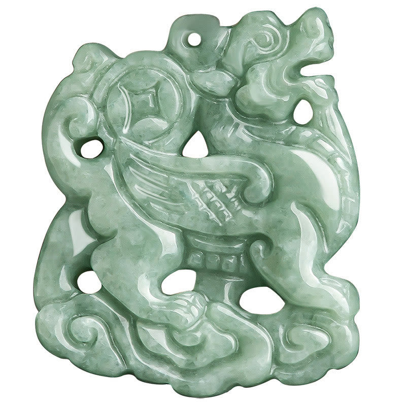 Buddha Stones Jade PiXiu Wealth Luck String Necklace Pendant - image 5