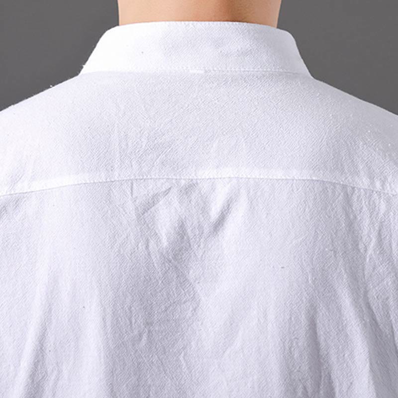 Buddha Stones Summer Men's Half Sleeve Button Cotton Shirt - image 8