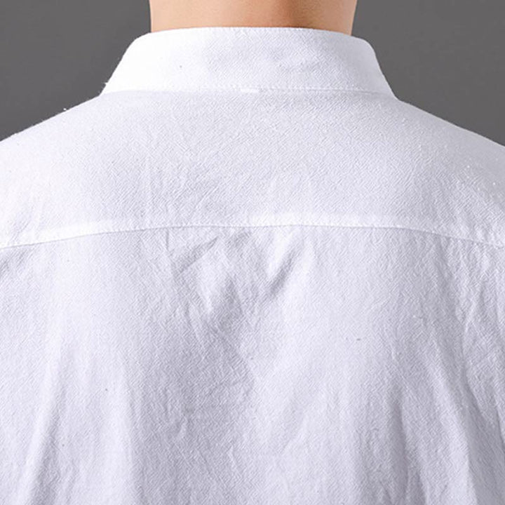 Buddha Stones Summer Men's Half Sleeve Button Cotton Shirt - image 8