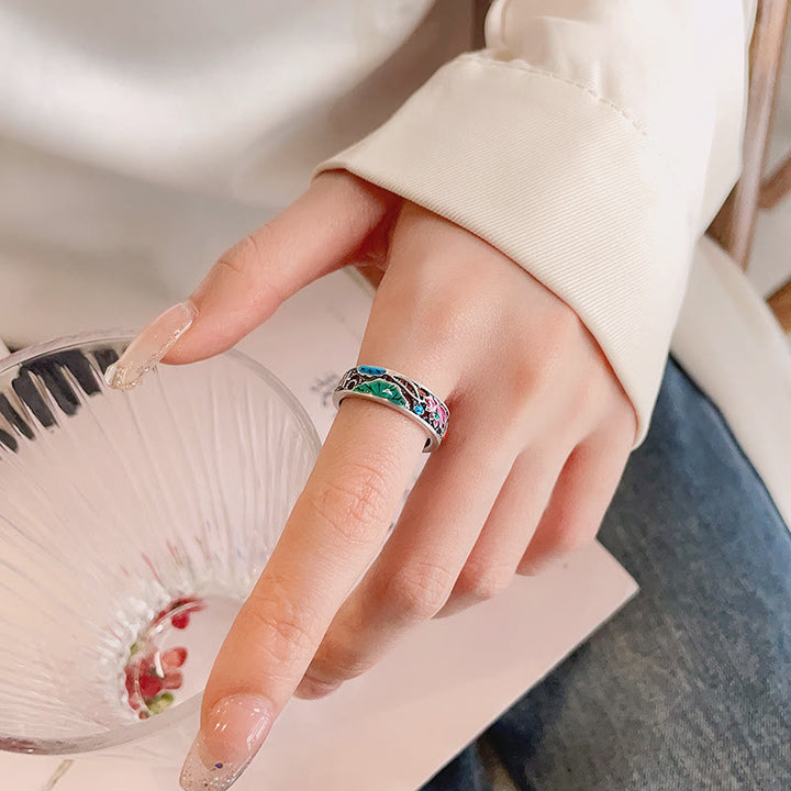 Buddha Stones 925 Sterling Silver Koi Fish Lotus Luck Everything Goes Well Ring - image 7