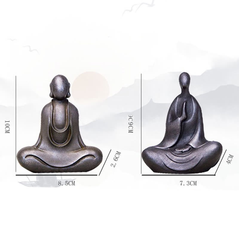 Buddha Stones Tibetan Buddha Iron Powder Rust Cast Resin Statue Desk Decoration