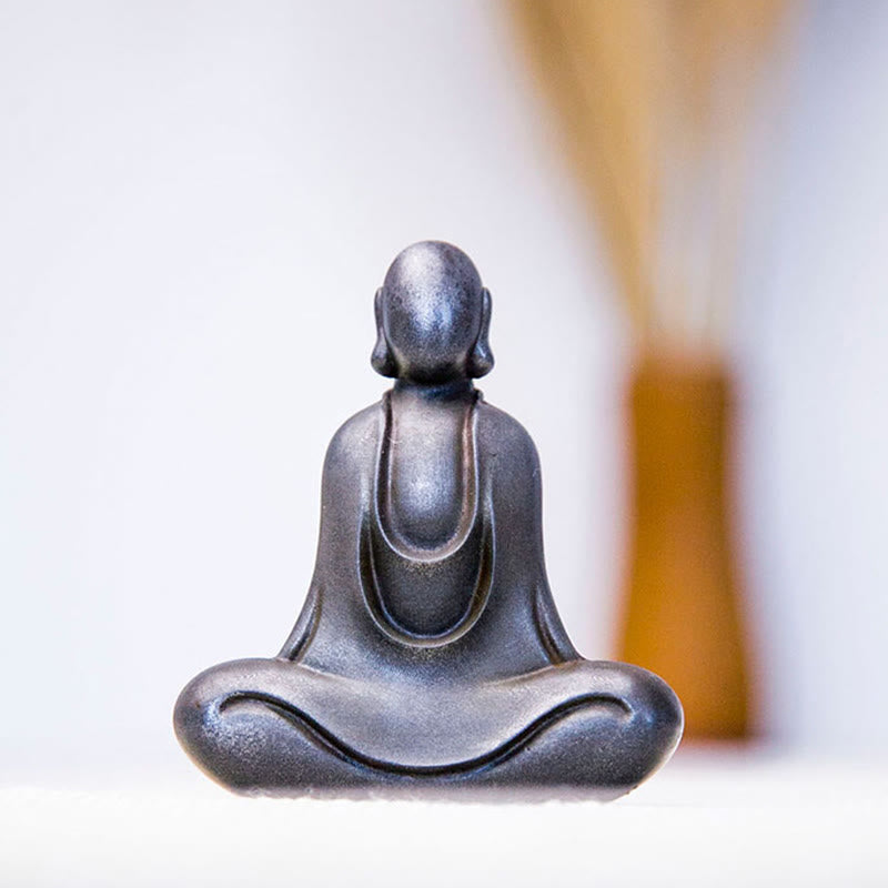 Buddha Stones Tibetan Buddha Iron Powder Rust Cast Resin Statue Desk Decoration - image 25