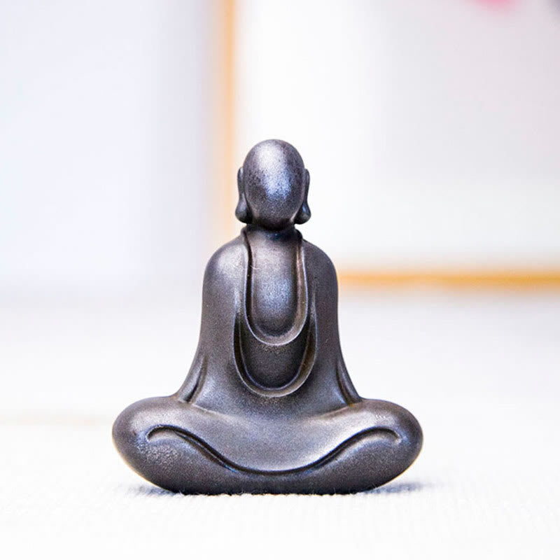 Buddha Stones Tibetan Buddha Iron Powder Rust Cast Resin Statue Desk Decoration