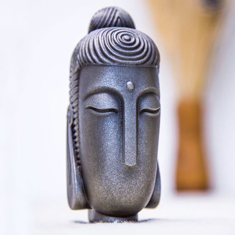 Buddha Stones Closed Eyes Meditating Buddha Iron Powder Rust Cast Resin Statue Home Decoration