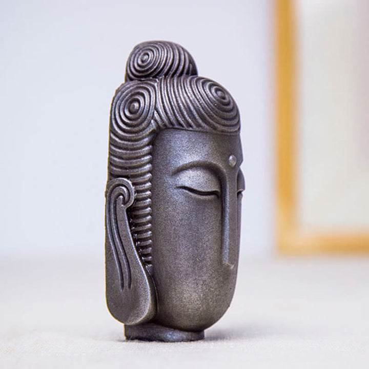 Buddha Stones Closed Eyes Meditating Buddha Iron Powder Rust Cast Resin Statue Home Decoration