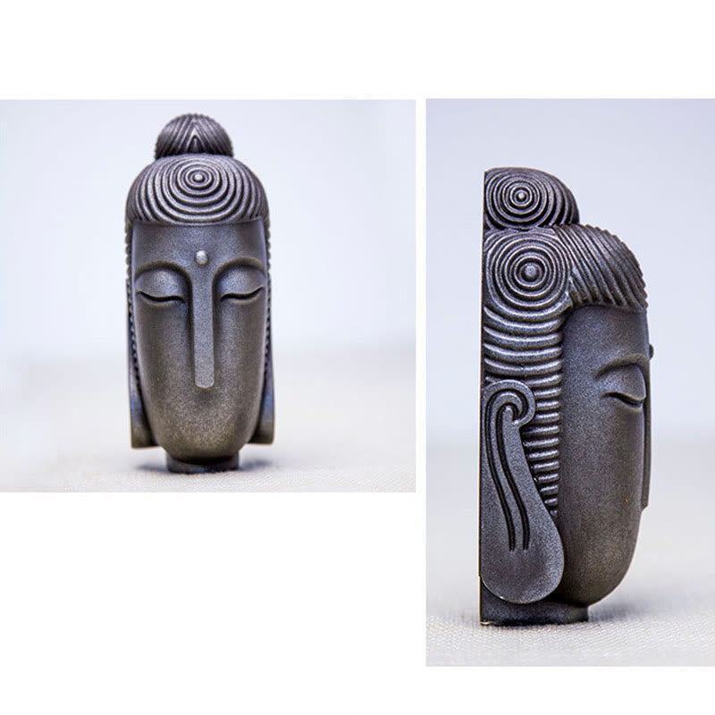 Buddha Stones Closed Eyes Meditating Buddha Iron Powder Rust Cast Resin Statue Home Decoration