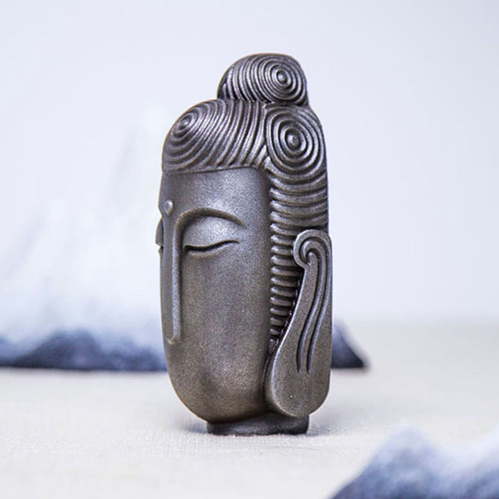 Buddha Stones Closed Eyes Meditating Buddha Iron Powder Rust Cast Resin Statue Home Decoration