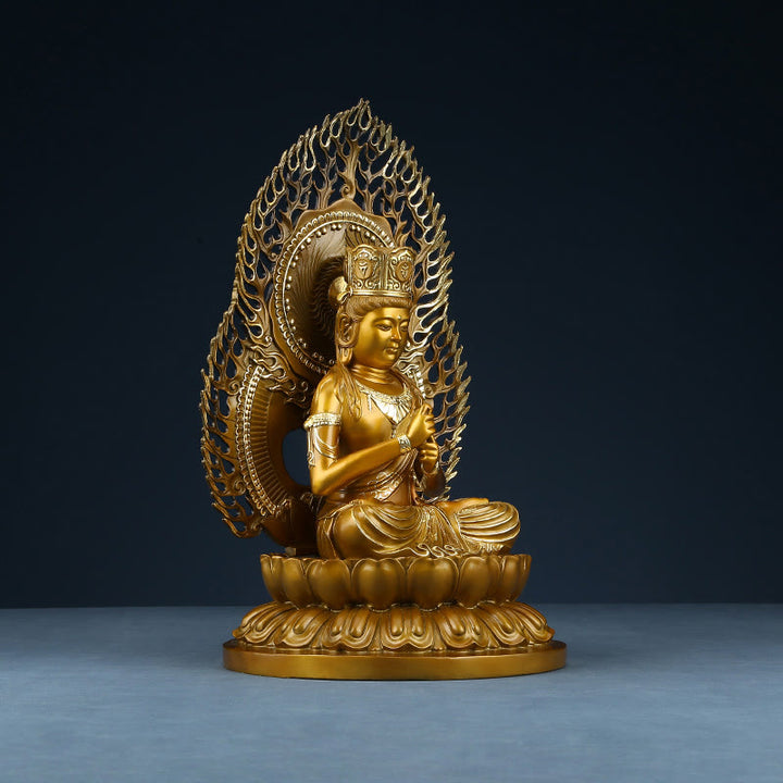 Buddha Stones Tathagata Buddha Figurine Serenity Copper Statue Home Offering Decoration - image 14