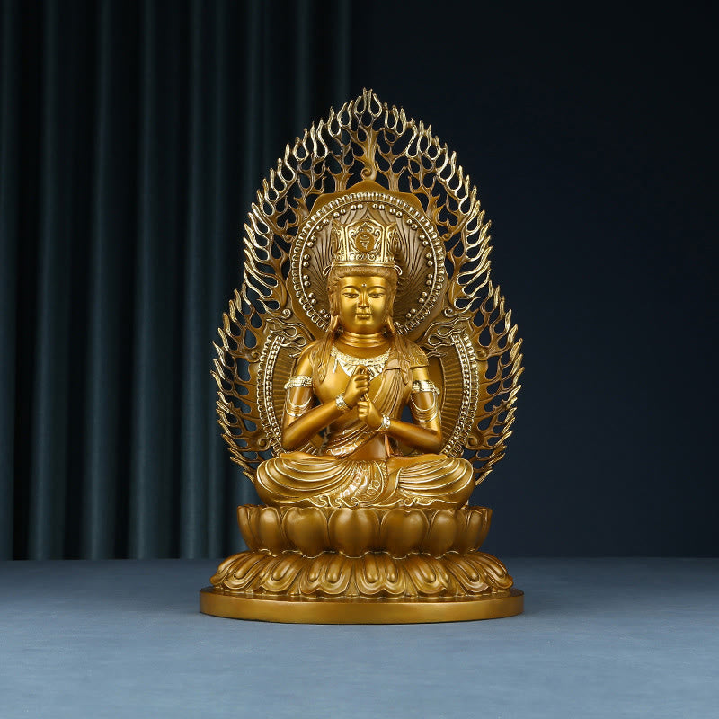 Buddha Stones Tathagata Buddha Figurine Serenity Copper Statue Home Offering Decoration - Buddha 25*24*42cm - image 0