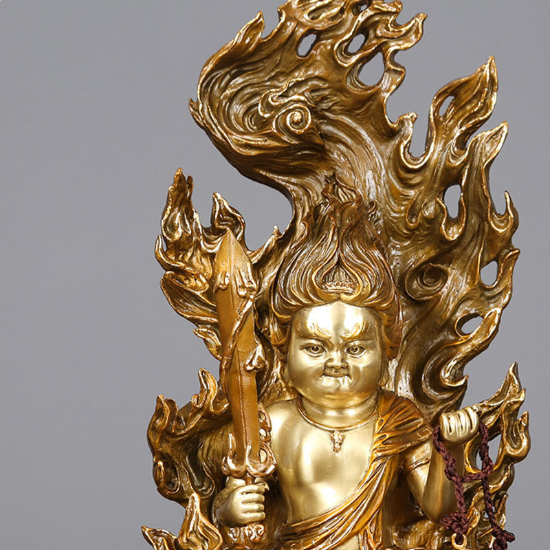 Buddha Stones Acalanatha Buddha Figurine Serenity Copper Statue Home Offering Decoration - image 6