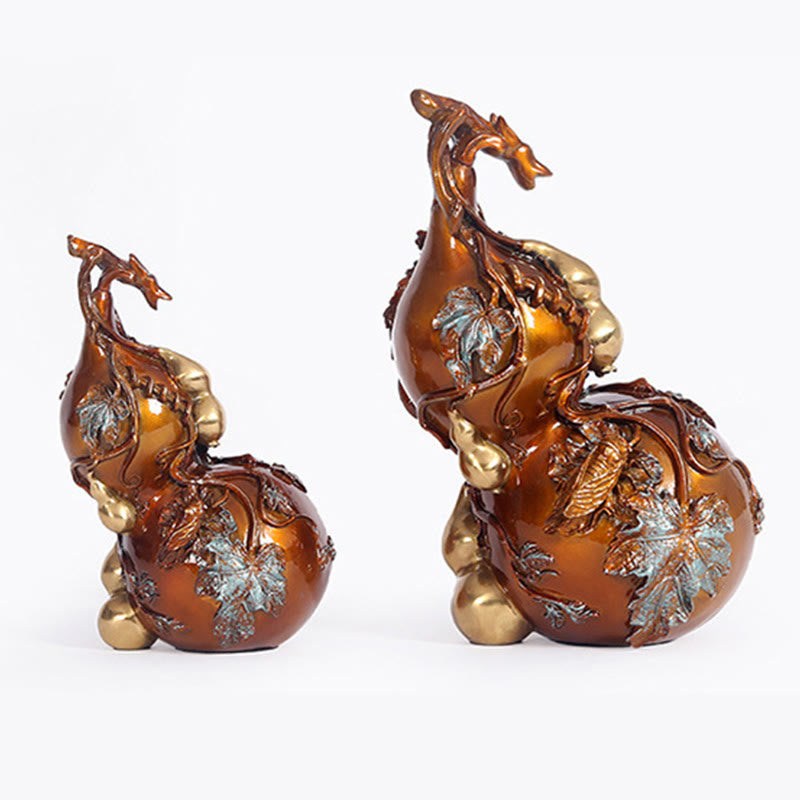 Buddha Stones Golden Gourd Brass Copper Statue Home Desk Decoration - image 6