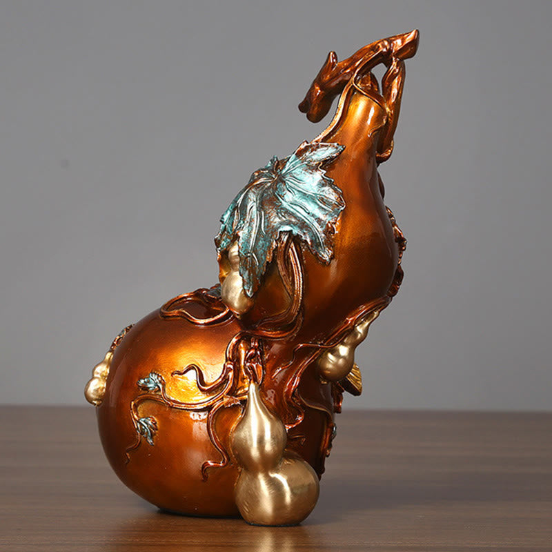 Buddha Stones Golden Gourd Brass Copper Statue Home Desk Decoration - image 2