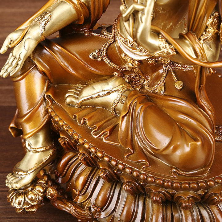 Buddha Stones Bodhisattva Green Tara Figurine Protection Brass Copper Statue Home Offering Decoration - image 9