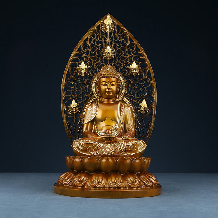 Buddha Stones Sakyamuni Amitabha Medicine Buddha Figurine Serenity Copper Statue Home Offering Decoration - image 8