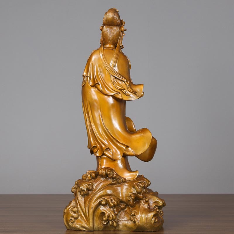 Buddha Stones Kwan Yin Avalokitesvara Holding A Vase Brass Harmony Copper Statue Home Decoration - image 8