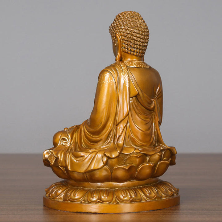 Buddha Stones Amitabha Sakyamuni Medicine Buddha Figurine Compassion Metal Copper Statue Home Decoration