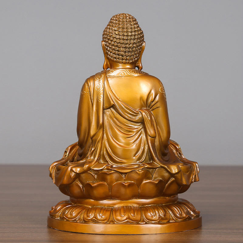 Buddha Stones Amitabha Sakyamuni Medicine Buddha Figurine Compassion Metal Copper Statue Home Decoration