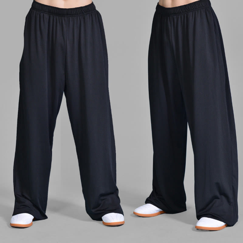 Buddha Stones Summer Unisex Elastic Waist Tai Chi Qigong Practice Pants With Pockets - image 3