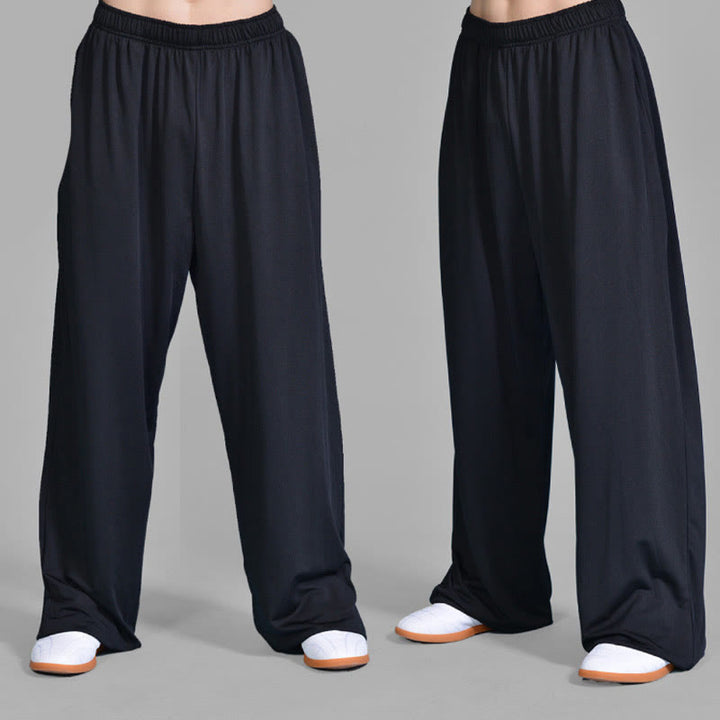 Buddha Stones Summer Unisex Elastic Waist Tai Chi Qigong Practice Pants With Pockets - image 3