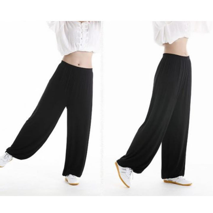 Buddha Stones Summer Elastic Waist Tai Chi Qigong Practice Modal Unisex Pants