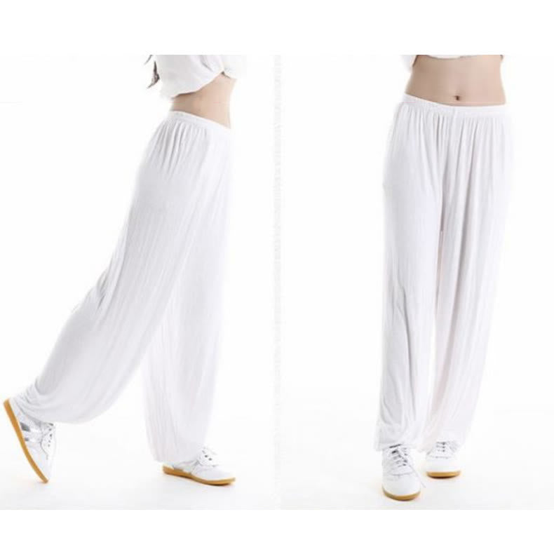 Buddha Stones Summer Elastic Waist Tai Chi Qigong Practice Modal Unisex Pants - image 12