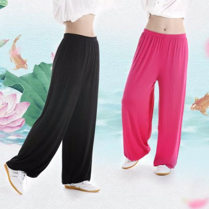 Buddha Stones Summer Elastic Waist Tai Chi Qigong Practice Modal Unisex Pants - image 2