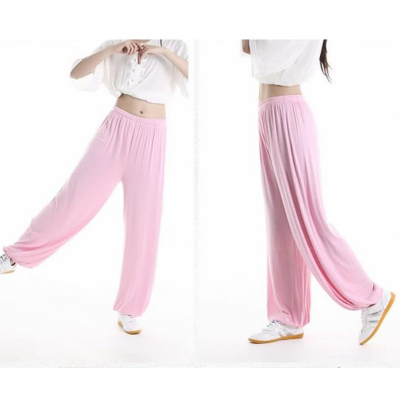 Buddha Stones Summer Elastic Waist Tai Chi Qigong Practice Modal Unisex Pants - image 15