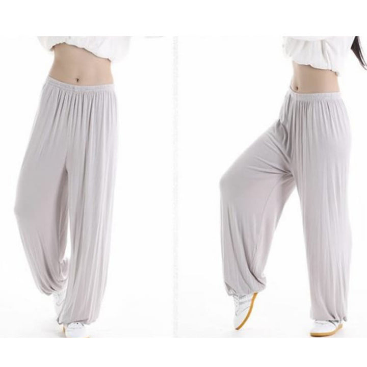 Buddha Stones Summer Elastic Waist Tai Chi Qigong Practice Modal Unisex Pants