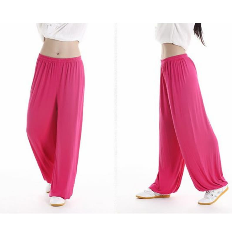 Buddha Stones Summer Elastic Waist Tai Chi Qigong Practice Modal Unisex Pants - image 30