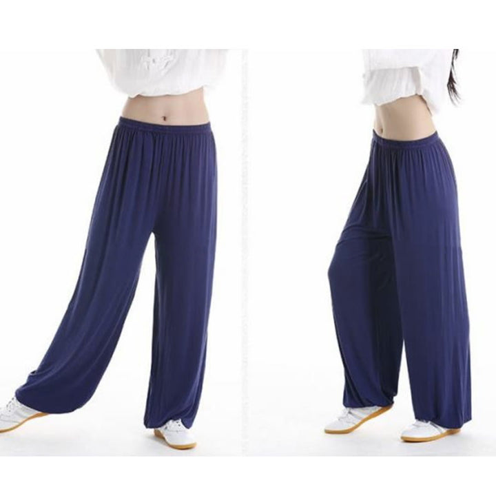 Buddha Stones Summer Elastic Waist Tai Chi Qigong Practice Modal Unisex Pants