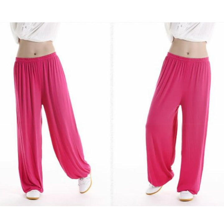 Buddha Stones Summer Elastic Waist Tai Chi Qigong Practice Modal Unisex Pants