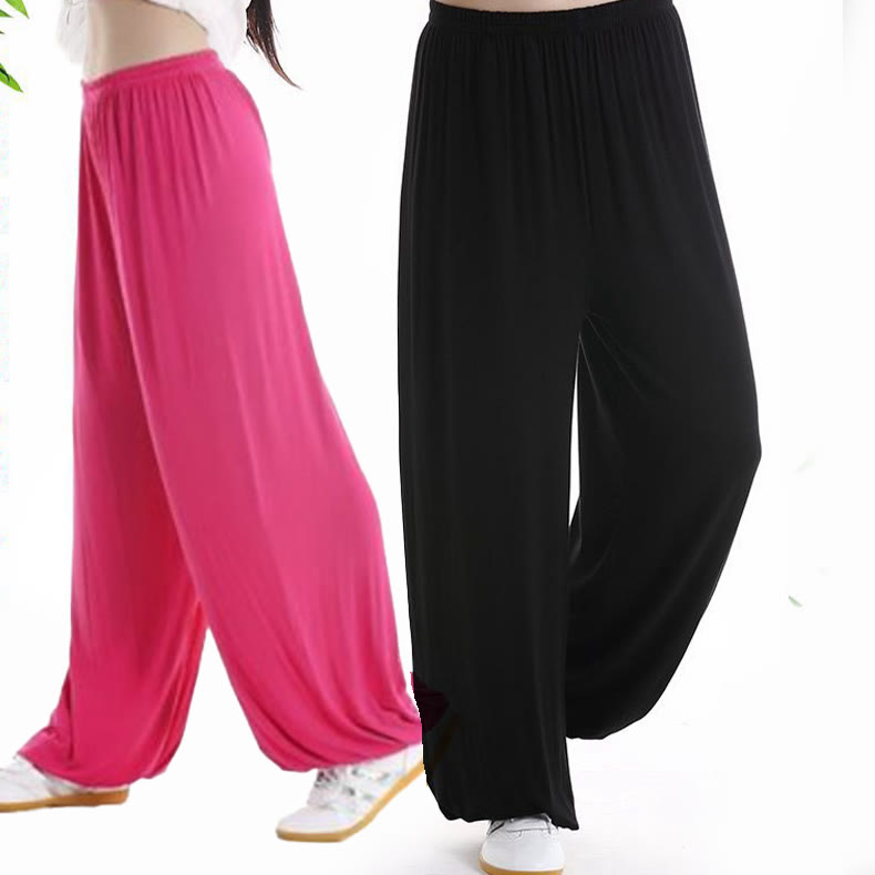 Buddha Stones Summer Elastic Waist Tai Chi Qigong Practice Modal Unisex Pants