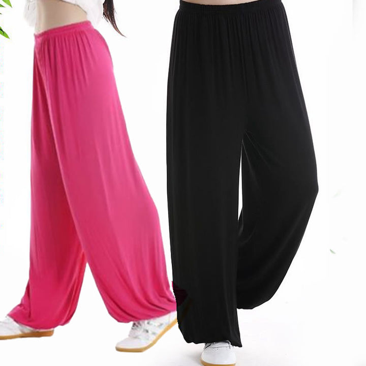 Buddha Stones Summer Elastic Waist Tai Chi Qigong Practice Modal Unisex Pants - image 32