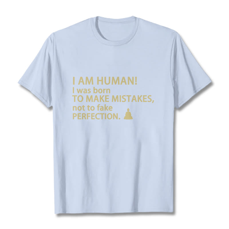 Buddha Stones I Am Human Tee T-shirt - Light Cyan - 2XL - image 10