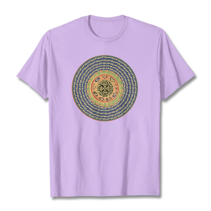 Buddha Stones 108 Om Mani Padme Hum Mantra Sanskrit Tee T-shirt - Plum - 2XL - image 19