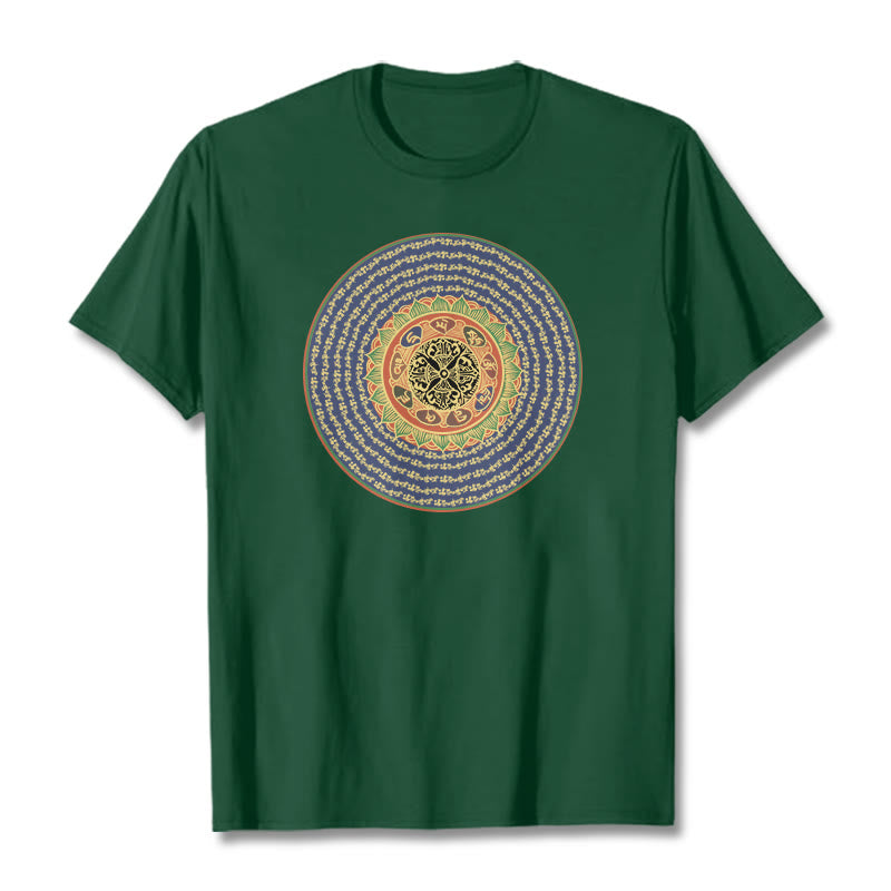 Buddha Stones 108 Om Mani Padme Hum Mantra Sanskrit Tee T-shirt - Forest Green - 2XL - image 10