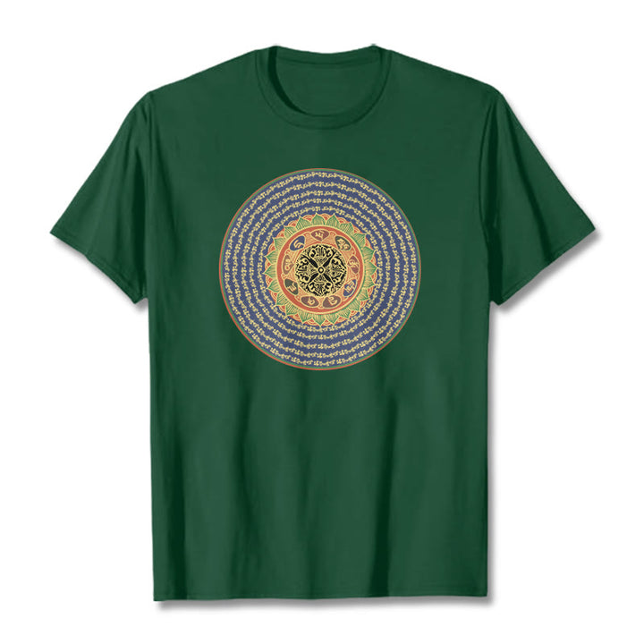 Buddha Stones 108 Om Mani Padme Hum Mantra Sanskrit Tee T-shirt - Forest Green - 2XL - image 10