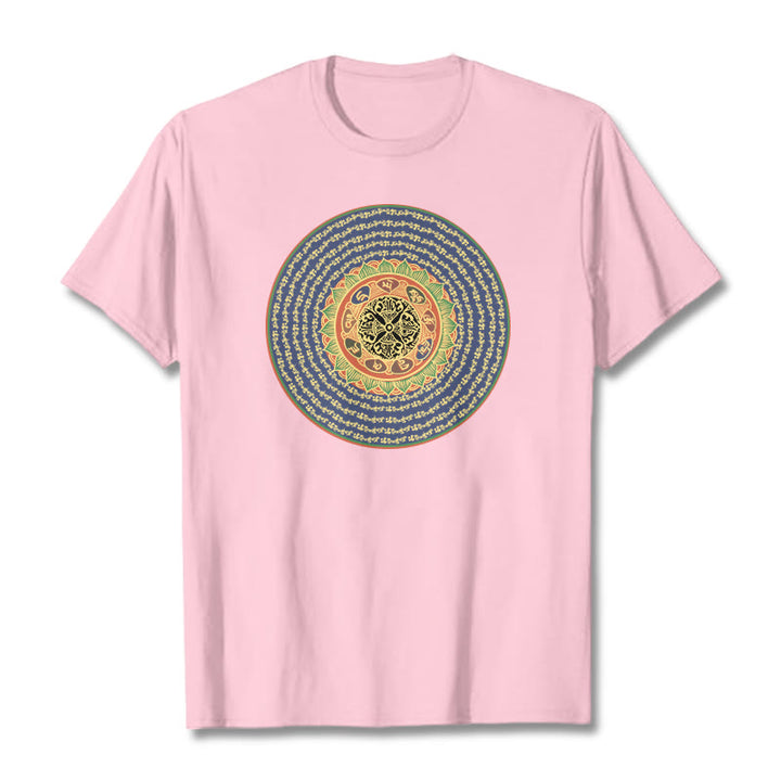 Buddha Stones 108 Om Mani Padme Hum Mantra Sanskrit Tee T-shirt - Light Pink - 2XL - image 13