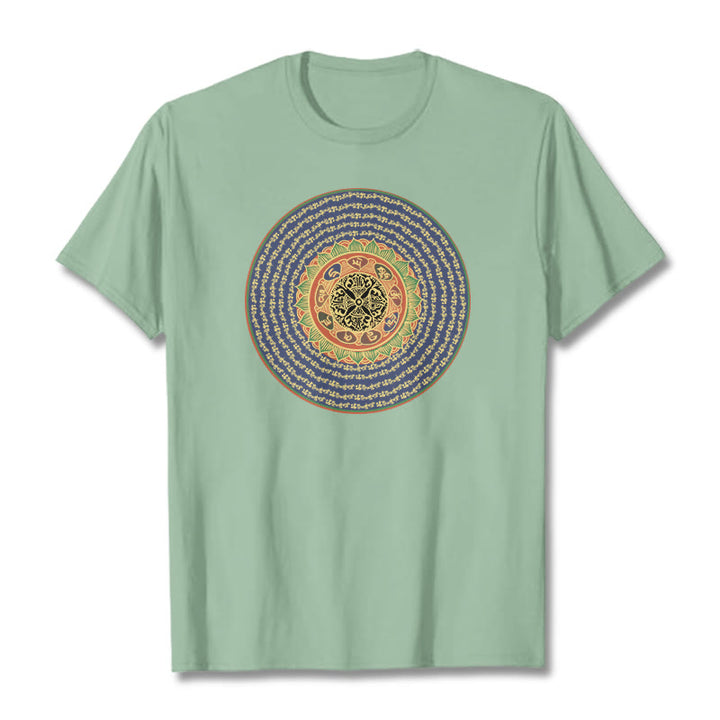 Buddha Stones 108 Om Mani Padme Hum Mantra Sanskrit Tee T-shirt - Pale Green - 2XL - image 17