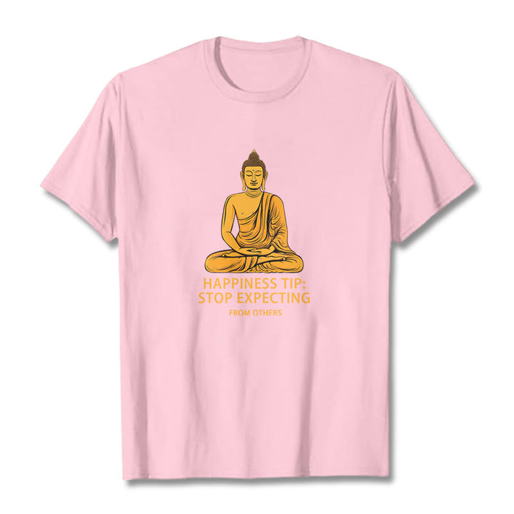 Buddha Stones Stop Expecting From others Buddha Tee T-shirt - Light Pink - 2XL - image 10