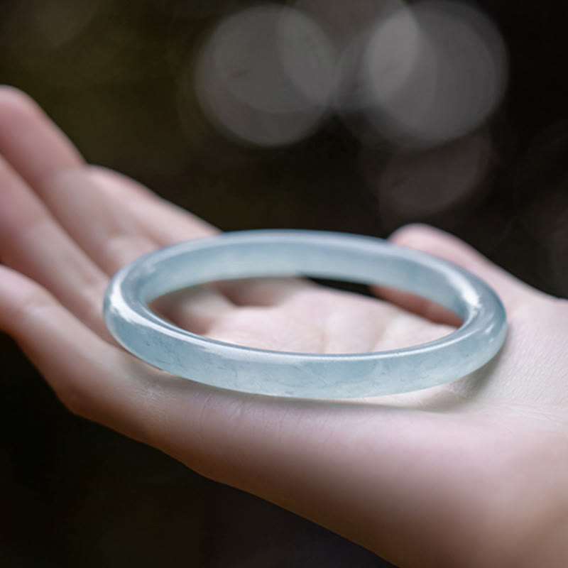 Buddha Stones Natural Aquamarine Serenity Bangle Bracelet - image 12