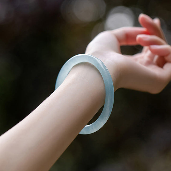 Buddha Stones Natural Aquamarine Serenity Bangle Bracelet - image 11