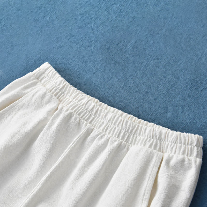 Buddha Stones Plain Color Ramie Linen Cotton Pants With Pockets - image 29