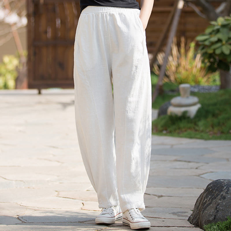 Buddha Stones Casual Ramie Linen Cotton Yoga Pants With Pockets - image 10