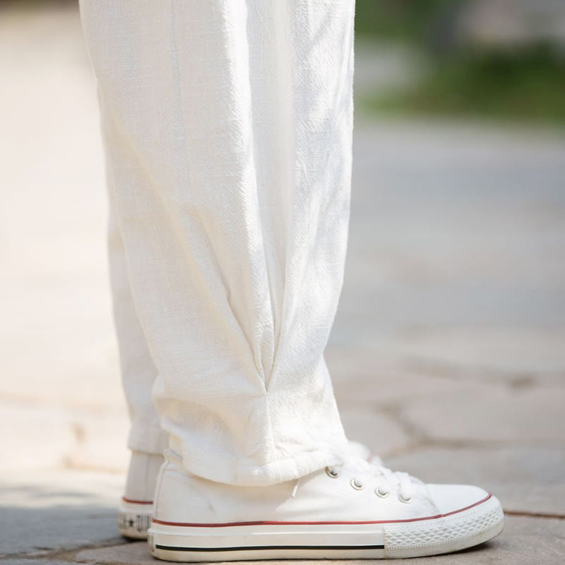 Buddha Stones Casual Ramie Linen Cotton Yoga Pants With Pockets - image 13