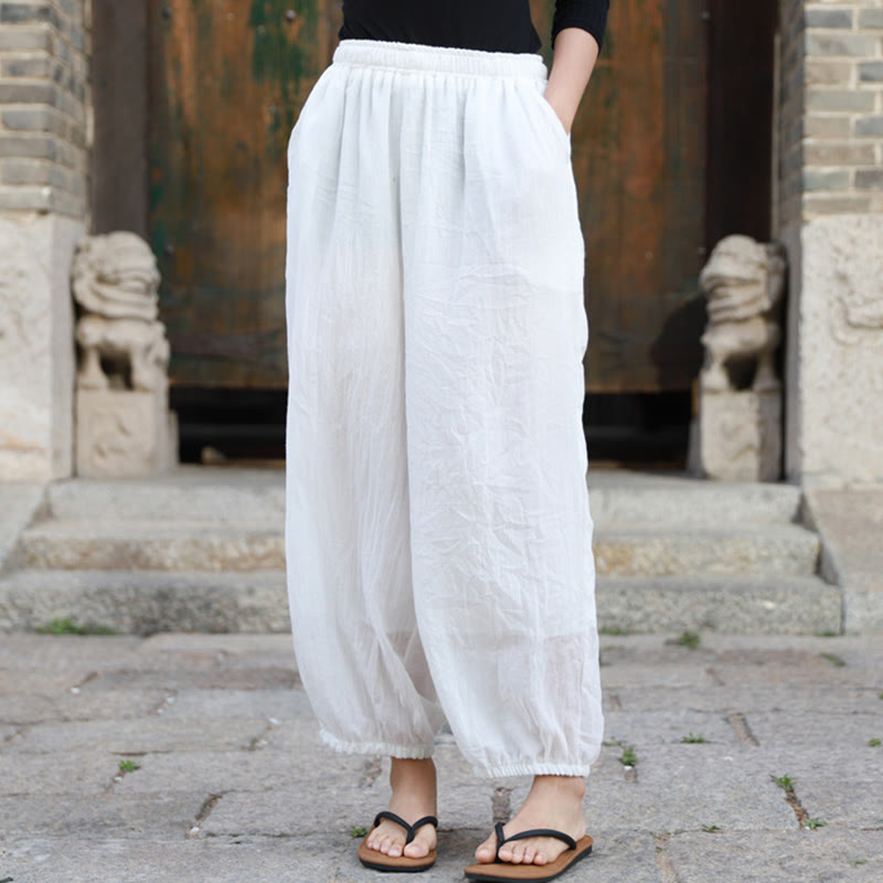 Buddha Stones Casual Summer Women's Cotton Pants With Pockets - image 13