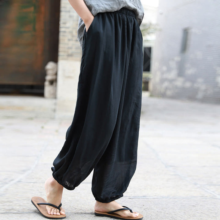Buddha Stones Casual Summer Women's Cotton Pants With Pockets - image 18