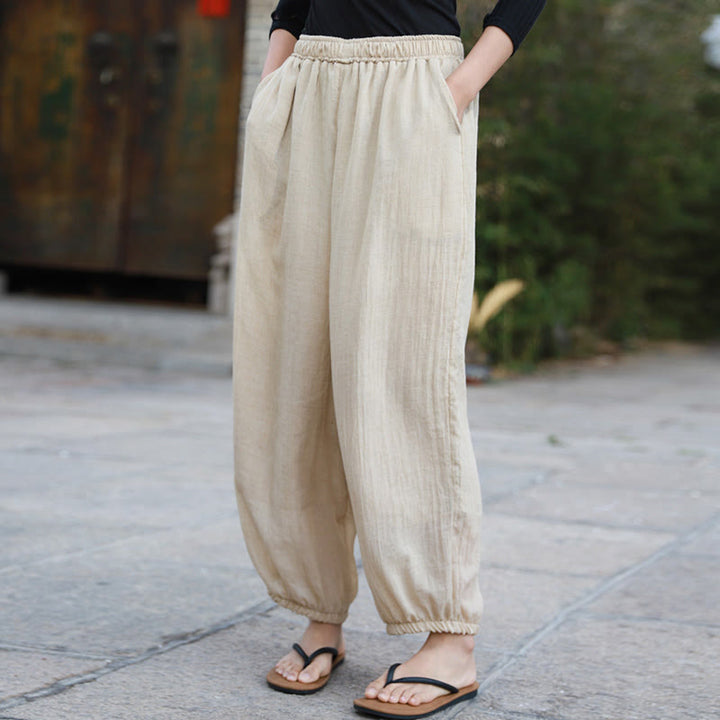 Buddha Stones Casual Summer Women's Cotton Pants With Pockets - image 44