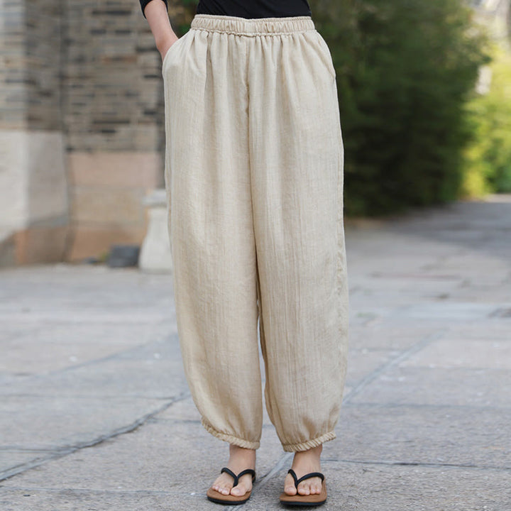 Buddha Stones Casual Summer Women's Cotton Pants With Pockets - image 47