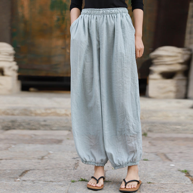 Buddha Stones Casual Summer Women's Cotton Pants With Pockets - image 53